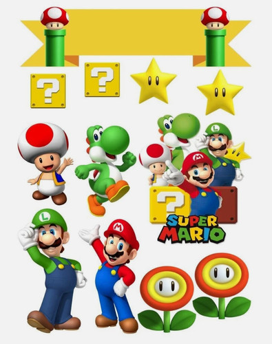 Super mario tortenaufleger - super,